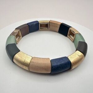 Vintage 90s Beaded Stretch Bracelet Retro Boho Women's Jewelry